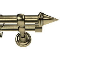 Karnisze Metalowe Rzymskie podwójny 19/19mm Stożek antyk mosiądz