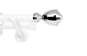 Karnisze nowoczesne NEO na wymiar podwójny 19/19mm Avanti biały