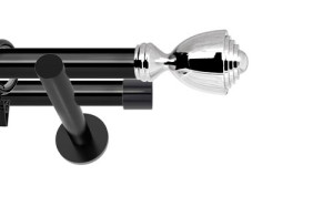 Karnisze nowoczesne NEO na wymiar podwójny 19/19mm Avanti czarny