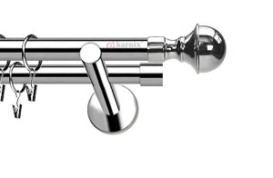 Karnisze nowoczesne NEO na wymiar podwójny 19/19mm Bella INOX