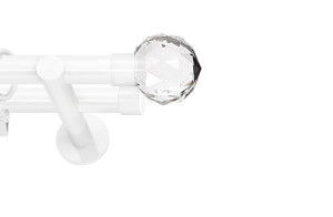 Karnisze nowoczesne NEO na wymiar podwójny 19/19mm Beluna Crystal biały