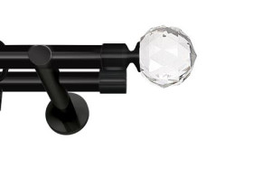 Karnisze nowoczesne NEO na wymiar podwójny 19/19mm Beluna Crystal czarny