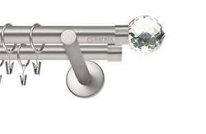 Karnisze nowoczesne NEO na wymiar podwójny 19/19mm Beluna Crystal chrom mat