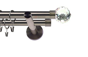 Karnisze nowoczesne NEO na wymiar podwójny 19/19mm Beluna Crystal antracyt