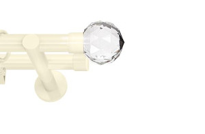 Karnisze nowoczesne NEO na wymiar podwójny 19/19mm Beluna Crystal ivory (kość słoniowa)