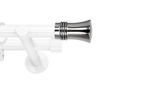Karnisze nowoczesne NEO na wymiar podwójny 19/19mm Capri biały