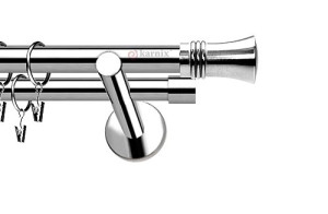 Karnisze nowoczesne NEO na wymiar podwójny 19/19mm Capri INOX