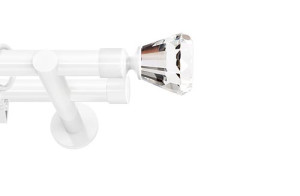Karnisze nowoczesne NEO na wymiar podwójny 19/19mm Clarex Crystal biały