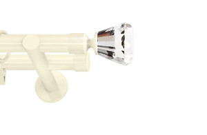 Karnisze nowoczesne NEO na wymiar podwójny 19/19mm Clarex Crystal ivory (kość słoniowa)