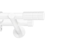Karnisze nowoczesne NEO na wymiar podwójny 19/19mm Cylinder biały