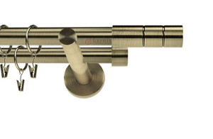 Karnisze nowoczesne NEO na wymiar podwójny 19/19mm Cylinder antyk mosiądz