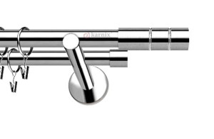 Karnisze nowoczesne NEO na wymiar podwójny 19/19mm Cylinder INOX