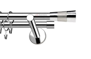 Karnisze nowoczesne NEO na wymiar podwójny 19/19mm Doris INOX