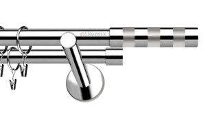 Karnisze nowoczesne NEO na wymiar podwójny 19/19mm Etiuda INOX