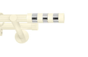 Karnisze nowoczesne NEO na wymiar podwójny 19/19mm Etiuda ivory (kość słoniowa)
