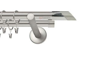 Karnisze nowoczesne NEO na wymiar podwójny 19/19mm Falko chrom mat