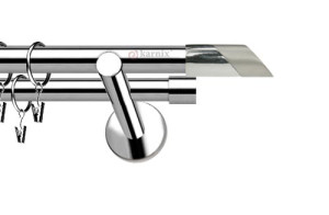 Karnisze nowoczesne NEO na wymiar podwójny 19/19mm Falko INOX