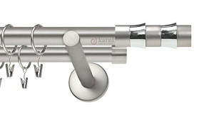 Karnisze nowoczesne NEO na wymiar podwójny 19/19mm Fresno chrom mat