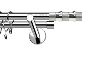 Karnisze nowoczesne NEO na wymiar podwójny 19/19mm Fresno INOX