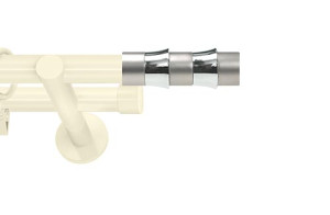 Karnisze nowoczesne NEO na wymiar podwójny 19/19mm Fresno ivory (kość słoniowa)