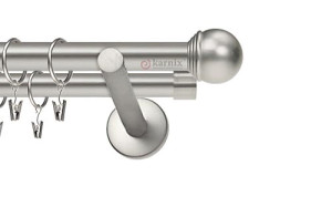 Karnisze nowoczesne NEO na wymiar podwójny 19/19mm Gałka Max chrom mat