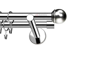 Karnisze nowoczesne NEO na wymiar podwójny 19/19mm Gałka Max INOX