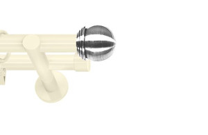Karnisze nowoczesne NEO na wymiar podwójny 19/19mm Gałka Max ivory (kość słoniowa)