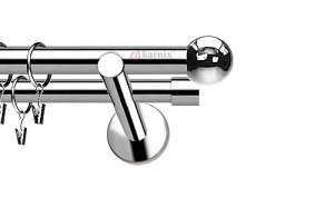 Karnisze nowoczesne NEO na wymiar podwójny 19/19mm Kula INOX