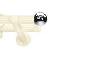 Karnisze nowoczesne NEO na wymiar podwójny 19/19mm Kula ivory (kość słoniowa)