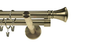 Karnisze nowoczesne NEO na wymiar podwójny 19/19mm Liberty antyk mosiądz