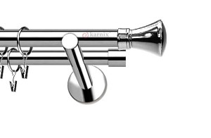 Karnisze nowoczesne NEO na wymiar podwójny 19/19mm Liberty INOX