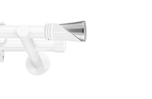 Karnisze nowoczesne NEO na wymiar podwójny 19/19mm Loca biały