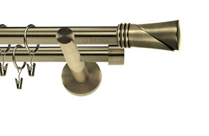 Karnisze nowoczesne NEO na wymiar podwójny 19/19mm Loca antyk mosiądz