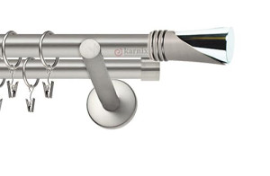 Karnisze nowoczesne NEO na wymiar podwójny 19/19mm Loca chrom mat