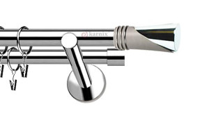Karnisze nowoczesne NEO na wymiar podwójny 19/19mm Loca INOX