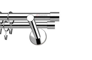 Karnisze nowoczesne NEO na wymiar podwójny 19/19mm  Luna INOX