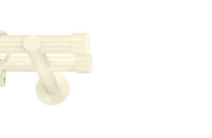 Karnisze nowoczesne NEO na wymiar podwójny 19/19mm  Luna ivory (kość słoniowa)