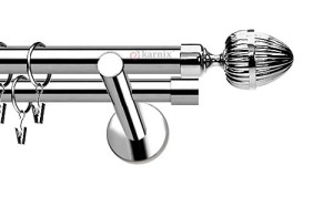 Karnisze nowoczesne NEO na wymiar podwójny 19/19mm Milano INOX