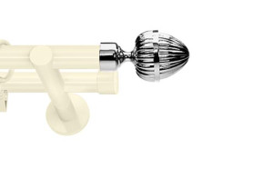 Karnisze nowoczesne NEO na wymiar podwójny 19/19mm Milano ivory (kość słoniowa)