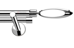 Karnisze nowoczesne NEO na wymiar podwójny 19/19mm Mirella INOX
