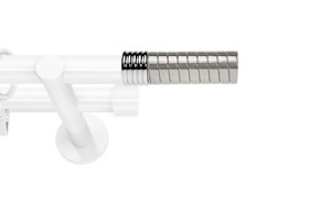 Karnisze nowoczesne NEO na wymiar podwójny 19/19mm Optima biały