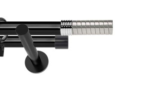 Karnisze nowoczesne NEO na wymiar podwójny 19/19mm Optima czarny
