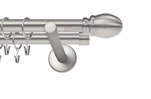 Karnisze nowoczesne NEO na wymiar podwójny 19/19mm Owal chrom mat