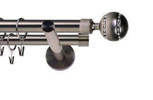 Karnisze nowoczesne NEO na wymiar podwójny 19/19mm Pico Crystal antracyt