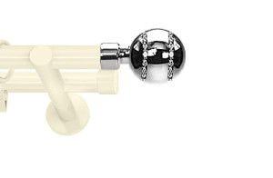 Karnisze nowoczesne NEO na wymiar podwójny 19/19mm Pico Crystal ivory (kość słoniowa)