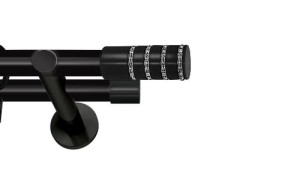 Karnisze nowoczesne NEO na wymiar podwójny 19/19mm Rosetti Crystal czarny