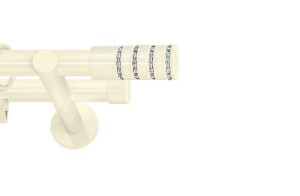 Karnisze nowoczesne NEO na wymiar podwójny 19/19mm Rosetti Crystal ivory (kość słoniowa)