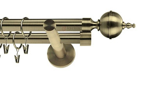 Karnisze nowoczesne NEO na wymiar podwójny 19/19mm Roxy antyk mosiądz