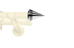 Karnisze nowoczesne NEO na wymiar podwójny 19/19mm Stożek ivory (kość słoniowa)