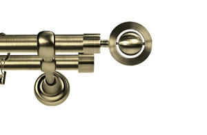 Karnisz Metalowy Rzymski podwójny 16/16mm Alpi antyk mosiądz